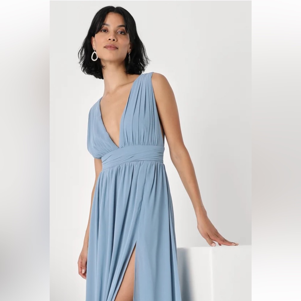 Lulu’s Heavenly Hues Light Blue Maxi Dress XS NEW - Picture 2 of 11